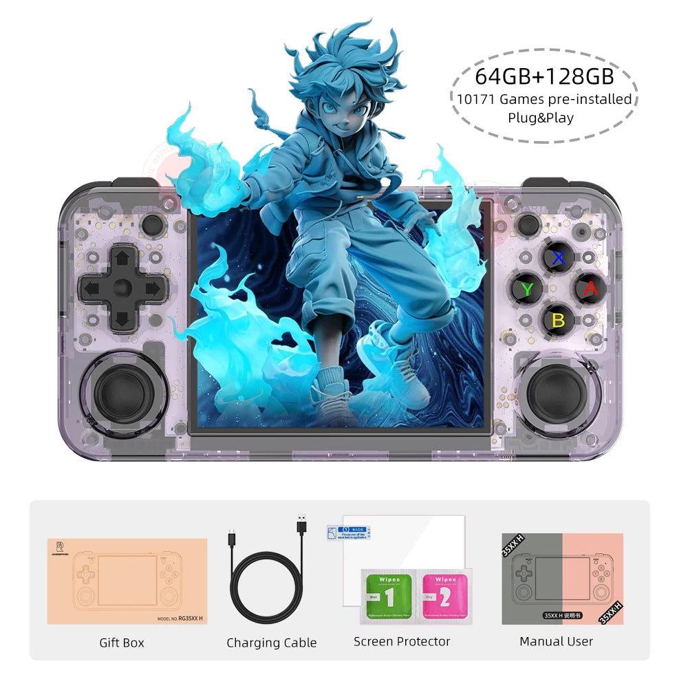 ANBERNIC RG35XX H Hand-held Consoles For Playing Video Games 3.5-inch IPS 640*480 Screen Retro Game Player 3300 mAh 5000+ Games