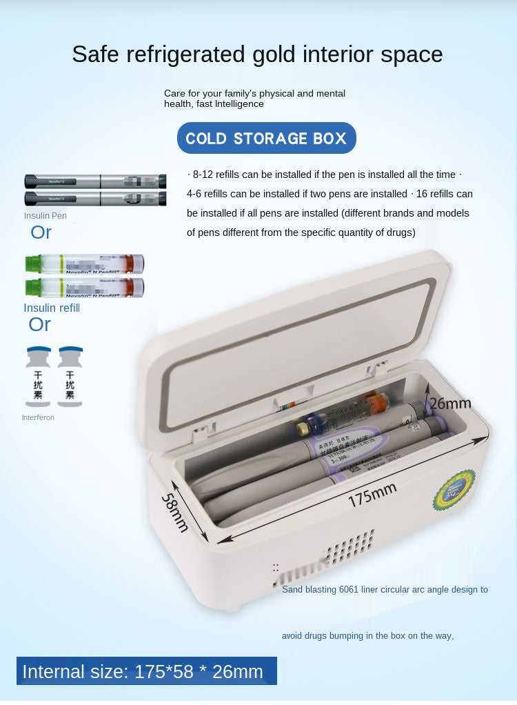 Fridge Cooler Refrigerator Warmer Cooler Drink Freezer Cooler Bag for Insulin Vaccine Cold Diabetes Outdoor Travel Drug