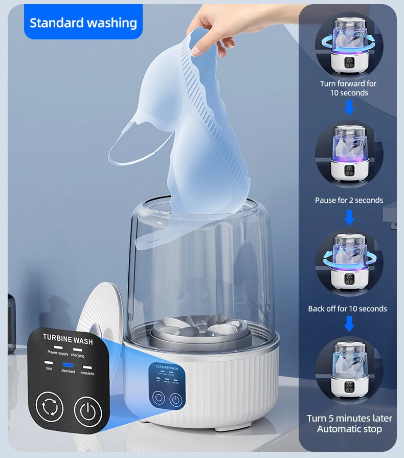 Mini Portable Wireless Washing Machine for Cup Underwear Socks Household Travel Underwear Special Charging Washing Machine