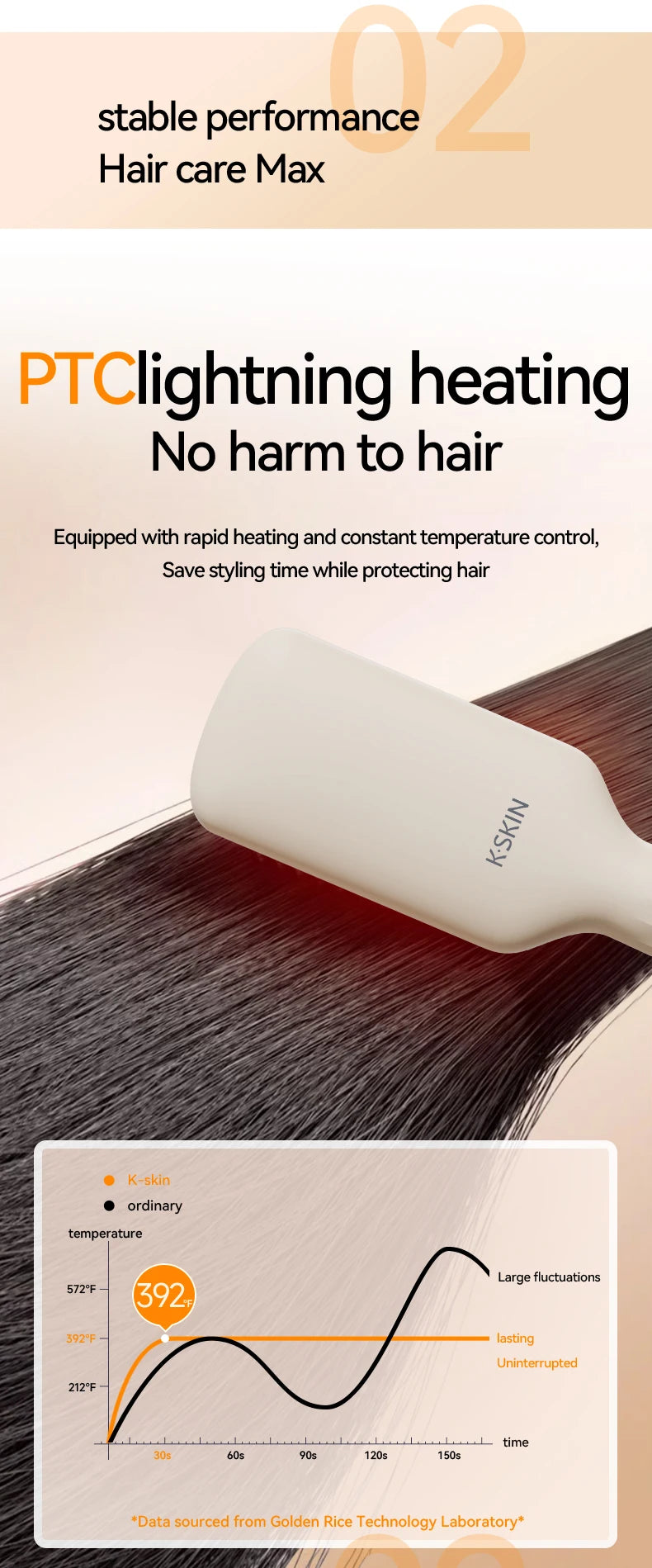 KSKIN Top Hot Sale Hair Straightener 2 in 1 Mini Brush Multifunctional Professional Hair Flat Iron Hair Comb