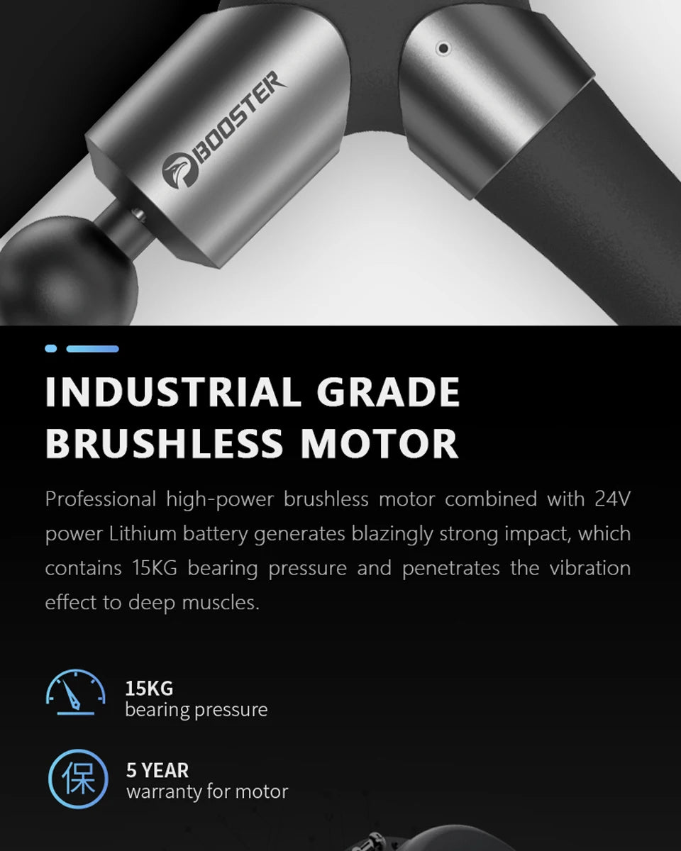 BOOSTER Pro 3 Deep Tissue Massage Gun Muscle Stimulator Body Massager Fascial Gun Relax Low Noise for Fintness Shaping