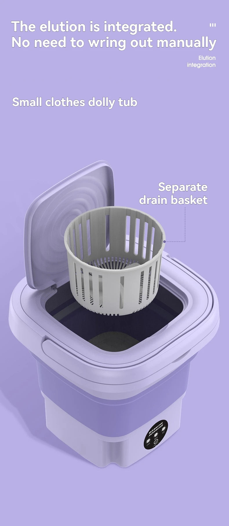 Folding washing machine artifact mini washing machine Household wash-off dual-purpose vertical baby underwear washing socks