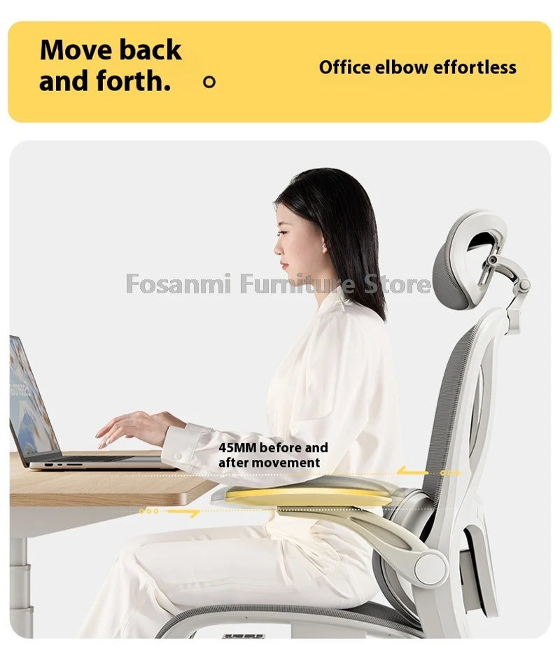 Home Office Adjustable Reclining Ergonomic Chair with Footrest Breathable Mesh Computer Gaming Swivel Chairs with Lumbar Support