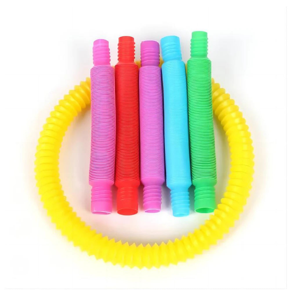 10Pcs Large Pop Tubes Fidget Toys Sensory Toy For Stress Anxiety Relief For Children Adults Learning Toys Toddlers Stretch Tubes
