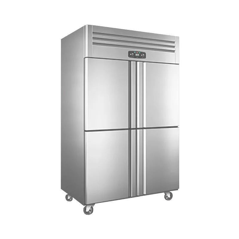 4-Door Commercial Freezer Refrigerator - Large Vertical Air Cooling Frozen Food Storage for Kitchen Restaurant