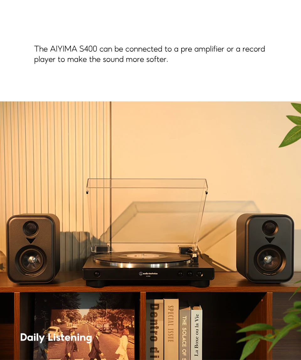 AIYIMA  Upgrade S400 Audio Bookshelf Active Speakers Studio Monitor 3 Inch Bluetooth USB DAC HiFi Home Subwoofer System TV PC