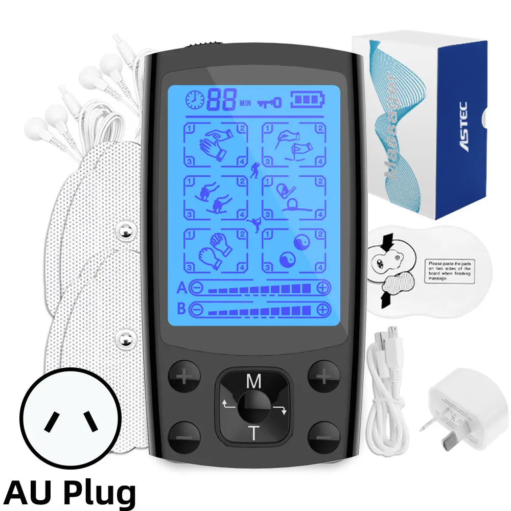 Electric TENS Muscle Stimulator Dual Channel EMS Electric Massager 24 Modes For Full Body Massage Muscle Pain Relief Relaxation