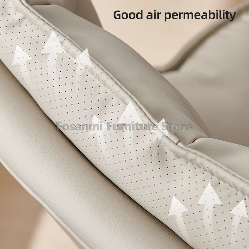 Height Adjustable Faux Leather Vanity Chair Ergonomic Office Home Comfort Swivel Desk Chair Simple Soft Gaming Computer Chairs