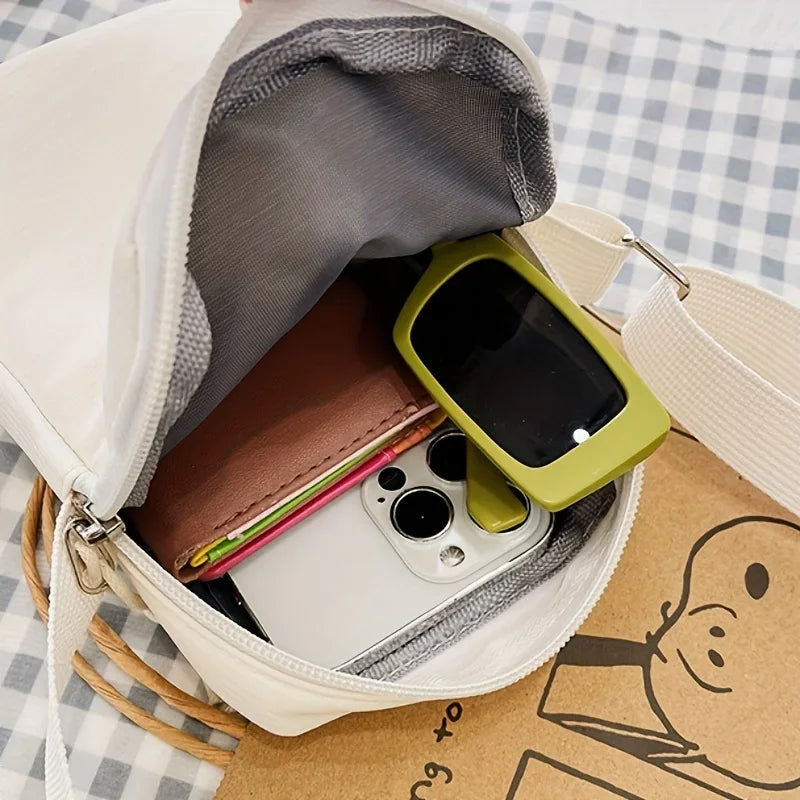 New Fashion Simple Casual Shoulder Messenger Bag, Women's Portable Mobile Phone Bag, Vertical Coin Key Bank Card Shoulder Bag