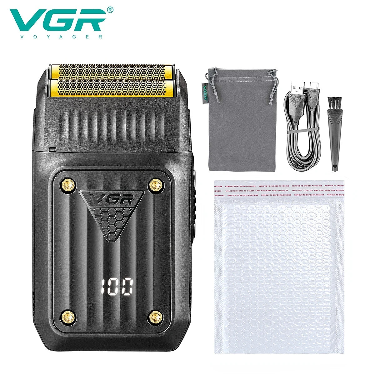VGR Shaver Professional Razor Electric Shaver Portable Shaving Machine Rechargeable Reciprocating Razor LED Shaver for Men V-363
