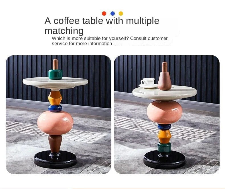 IHOME Nordic Creative Side Table Modern Minimalist Sofa Movable Corner Designer Net Red Sugar Gourd Small Coffee Furniture New