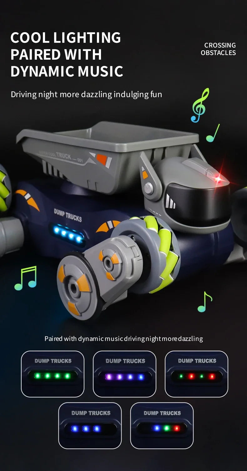 JHD For 2025 New JJRC Q187 RC Robot Dog Music Cool Lights Water Spray Swing Arms Stunt 2.4G 4WD RC Drift Car Gesture Sensing Toy