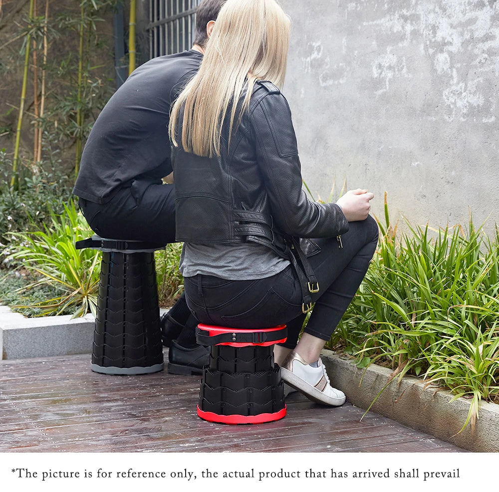 Portable Folding Telescopic Stool Lightweight Plastic Subway Queuing Chair Outdoor Camping Chair Fishing Seat