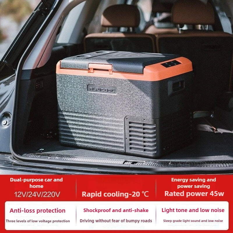 12V 24V 220V Three-voltage Dual-purpose Refrigerator 30L-50L Household Small Portable Refrigerator Fresh-keeping Freezer