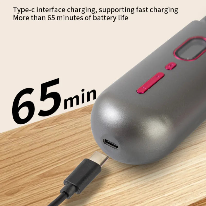 Household Wireless Portable Digital Negative Ion Straight Hair Comb TYPE-C Charging Roll Dual Purpose Straight Comb