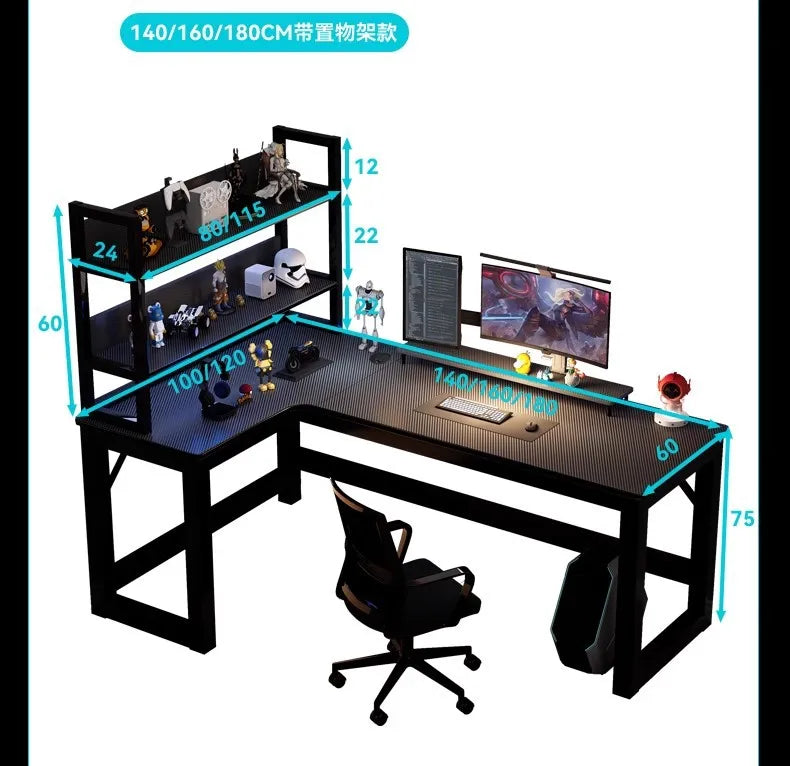Creative Corner Computer Desks European Office Furniture Double Table Internet Cafe Gaming Desk Home Bedroom Wooden Study Table