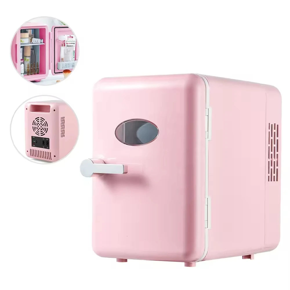 Mini Refrigerator for Cosmetics, Holds 4L Portable Fridge Cooler for Skincare,Cars, Offices,Dormitories Makeup Cooler