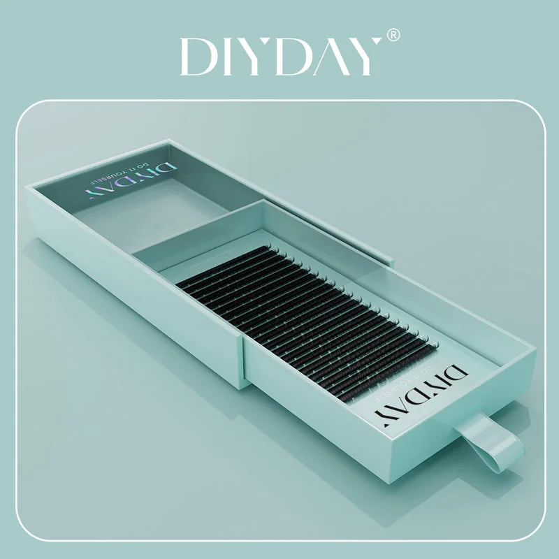 DIYDAY 16Rows Mink Lashes Individual Natural False Eyelashes B C CC D DD Curl Eyelash Extension Supplies for Makeup