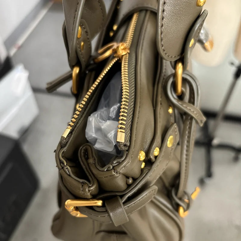 Vintage Lock Design Tote Bag Luxury Women's Handbag Underarm Bag Women's Large Boston Hobo Bag Fashion Texture Business Handbag