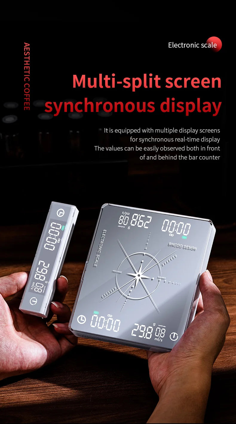 Bincoo Bluetooth Coffee Scale Precision Kitchen MINI Smart Digital Scale Small Electronic Scale Portable Barista Accessories