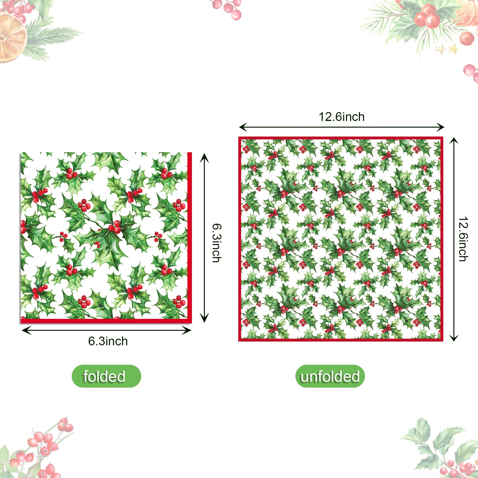 20pcs Plants Pattern Guest Napkins Disposable Paper Dinner Napkin Bathroom Hand Towels Christmas Birthday Party Decor