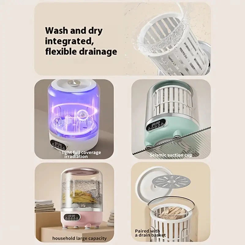 USB charging portable mini automatic washing machine can dehydrate, no need to plug in, no need to assemble