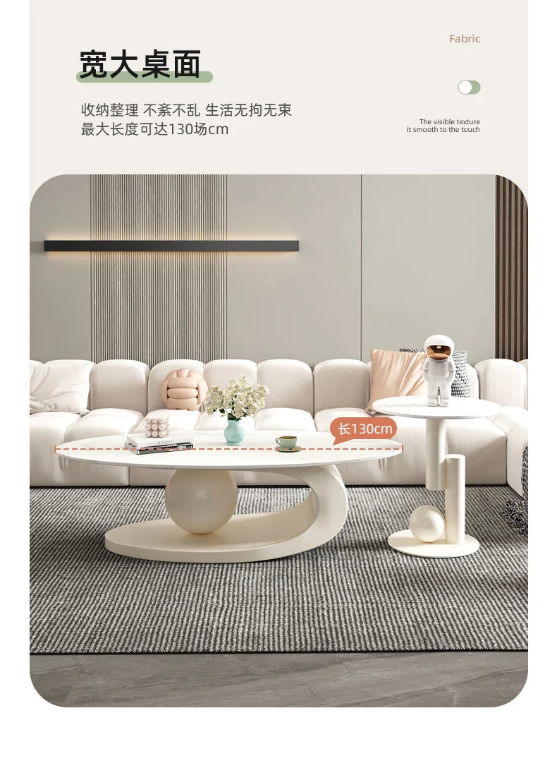 Aesthetic Oval Clear Coffee Tables Modern Design Metal Hotel White Nordic Coffee Table Living Room Low Mesa Furniture For Home