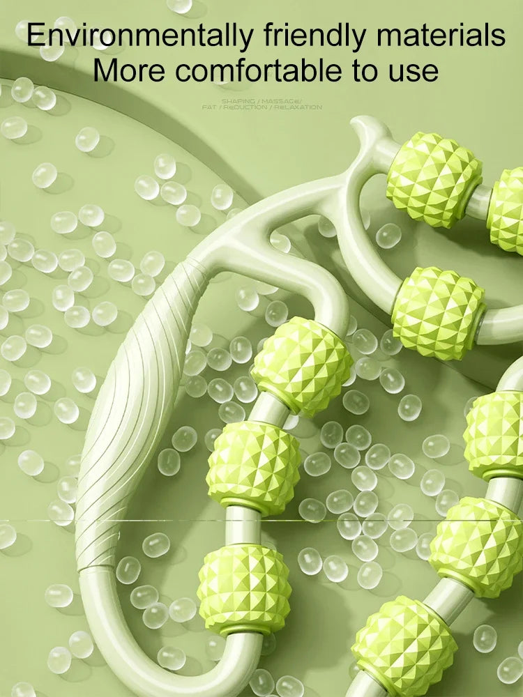 Leg Slimming and Muscle Relaxation Circular Roller with 12 Wheels, Thigh Slimming Massage Tool, Leg Clamp for Slimming