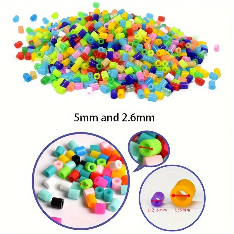 Fuse Beads 1000pcs 5MM 3D Pixel Puzzle Iron Beads Handmade Crafts Decor DIY Make Puzzle Toy High Quality Melting Beads