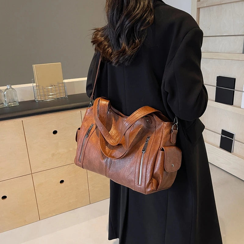 Soft Interior Compartment Shoulder Bags High Quality Contrasting Colors Crossbody Bags for Women Fashion Pu Leather Handbags