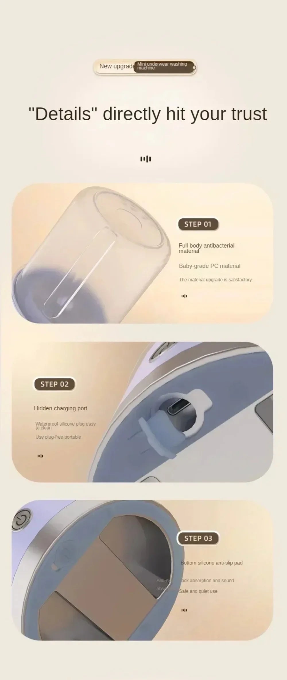 Mini Washer Underwear&Socks Washer Rechargeable Wireless Portable for Travel/Home/Dormitory with Laundry Cup Washing Machine