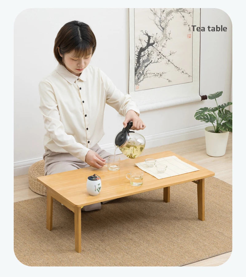 Foldable Laptop Desk Living Room Dining Apartment Tea Table Simple Modern Table Minimalist Baboo Coffee Table