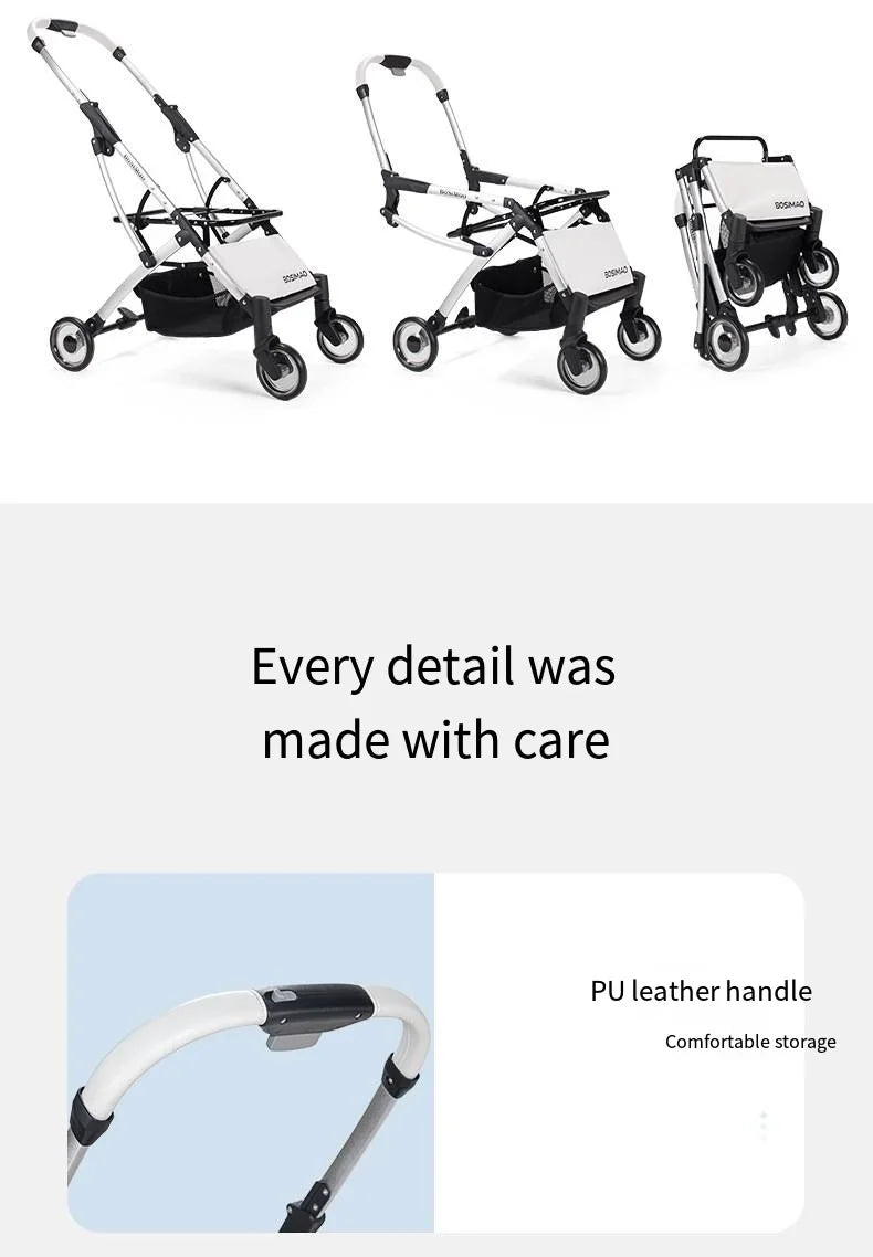 2024 Pet Stroller Transparent Pet Cart Dog Walking Cart Small Medium Sized Dog Pulled Stroller Lightweight Foldable Detachable