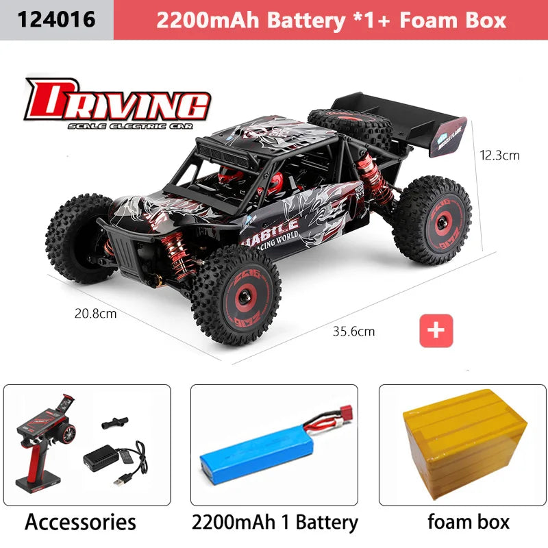 75 KM/H WLtoys 124016 V8 RC Car Brushless 4WD Electric High Speed Off-Road Remote Control Drift Rc Cars for Adults Toys