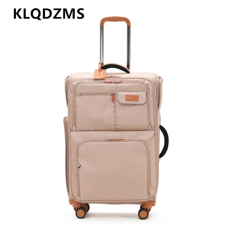 KLQDZMS Luggage Travel Bag Set 20"24"28 Inch Large Capacity Trolley Case Oxford Cloth Boarding Box with Wheels Rolling Suitcase