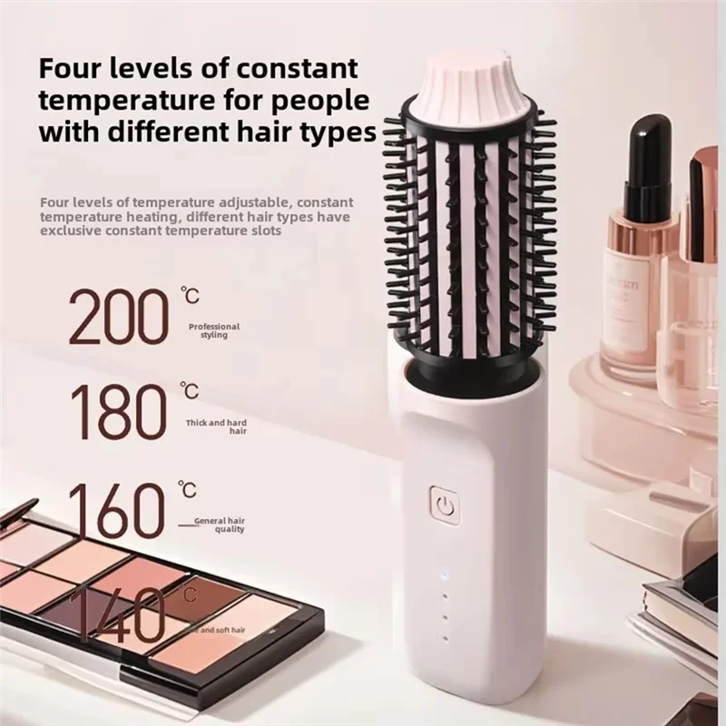 2-In-1 Smart Wireless Electric Comb For Straightening And Curling Hair, Large Capacity, Salon-Quality Accessory