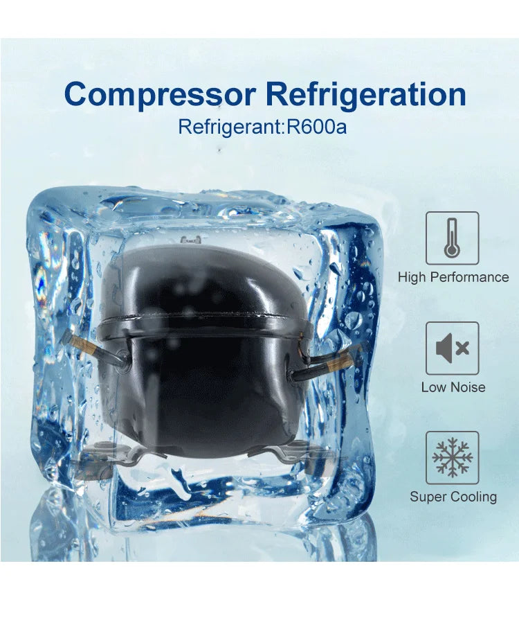 Vanace Compact Refrigerator 35 Liter Mini Bar Beverage Cooler Milk Small Fridge With LED Light