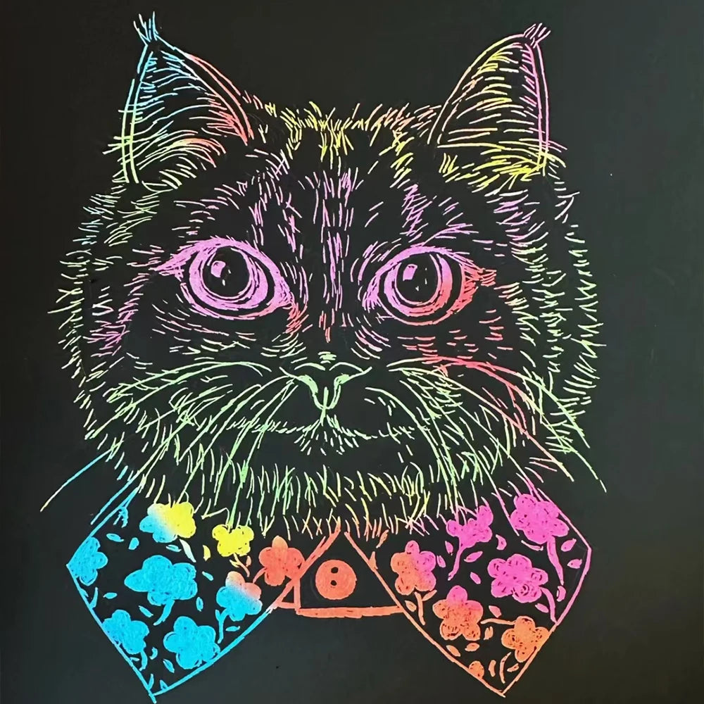 100PCS Rainbow Reveal Craft Kit with Wooden Stylus, Parent-Child Activity Gift for Kids Ages 5-12 (Non-Toxic Coating)