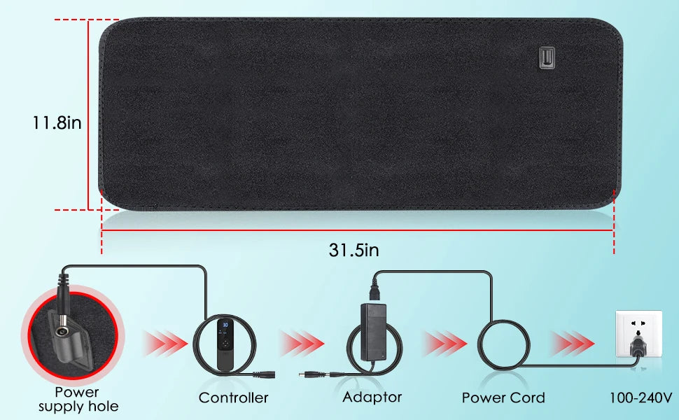 Updated Red Light Therapy Heating Pad for Body Infrared Light Device Cushion Mat Waist Back Shoulder Muscle Pain Relief Relax