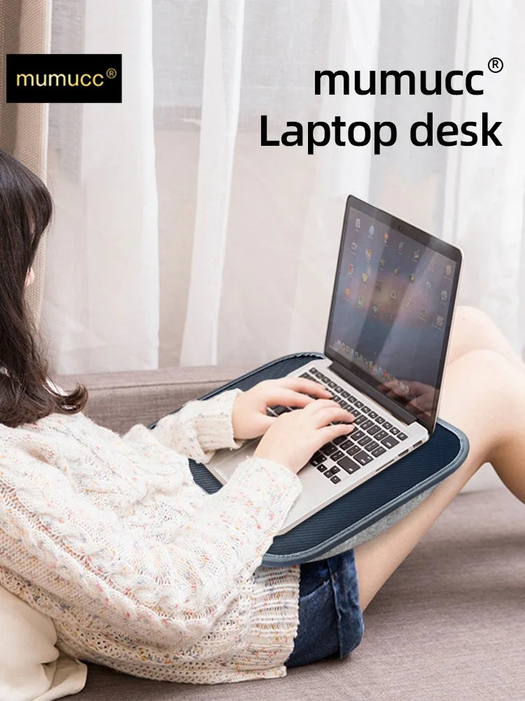MUMUCC Multifunctional Laptop Desk With Cushion and Filled with Foam Particles, Small Pillow Table, Hard Mouse Pad Large