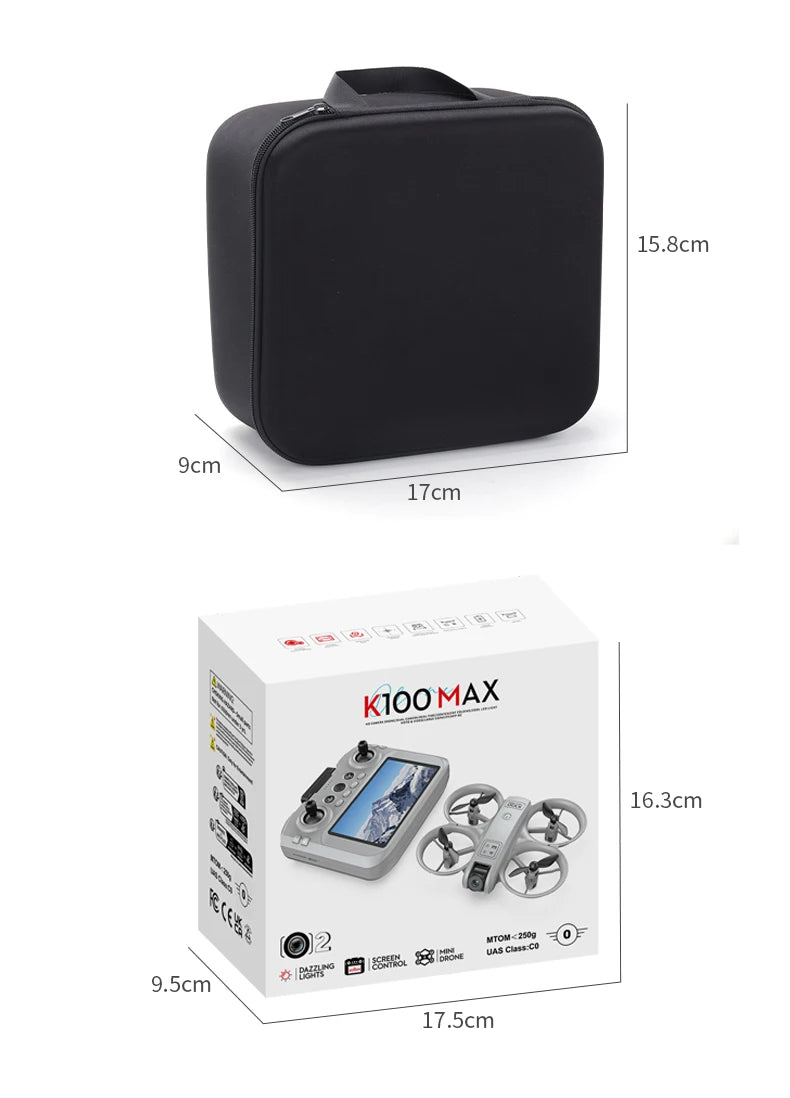 K100 Max Mini RC Drone 4K Professional HD Camera Optical Flow Positioning Colorfuls Dron Foldable RC Quadcopter Toys for Kids