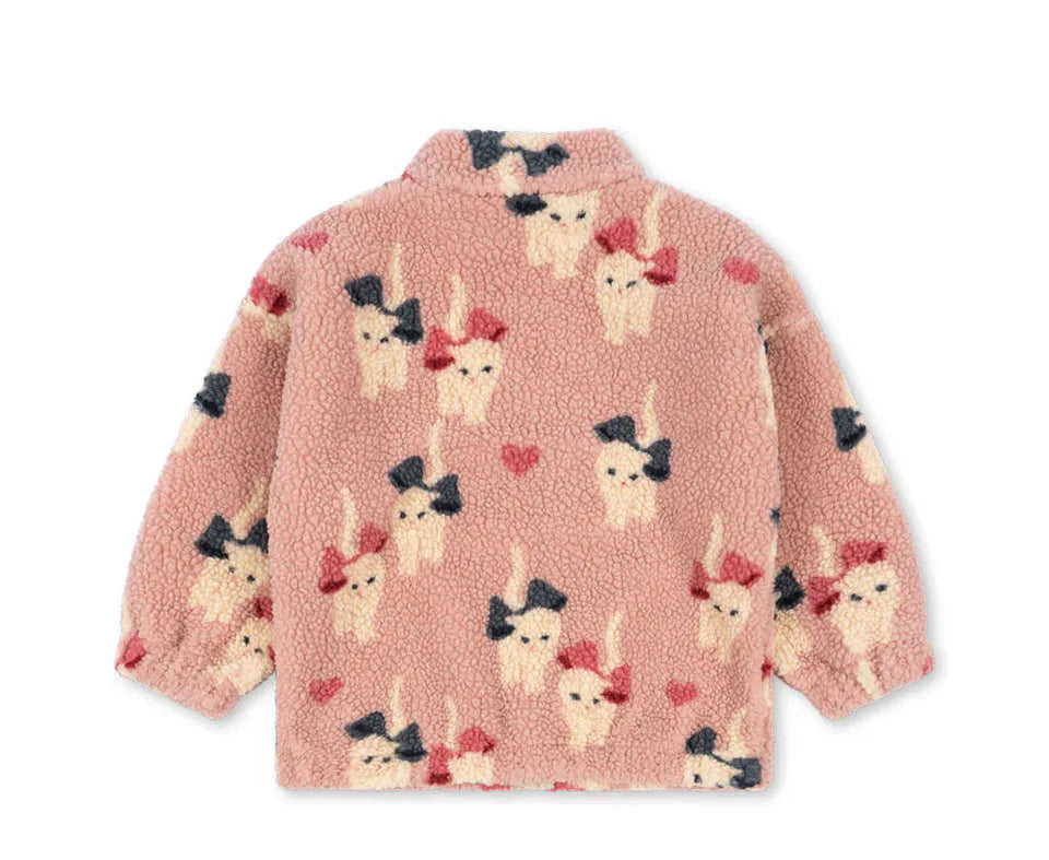 2025 KS Brand Winter Baby Girls Lambswool Jackets Kids Clothes Girls Cartoon Kitten Swan Beetle Outerwear Boys Striped Coat 1-9Y