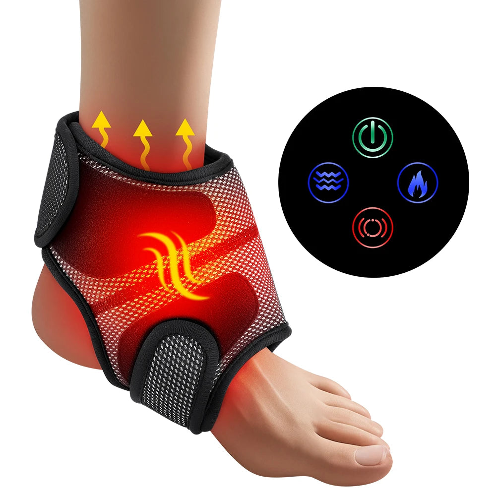 Electric Ankle Foot Massager Vibration Hot Compress Smart Air Pressure Multifunctional Brace Support Relaxation Treatments