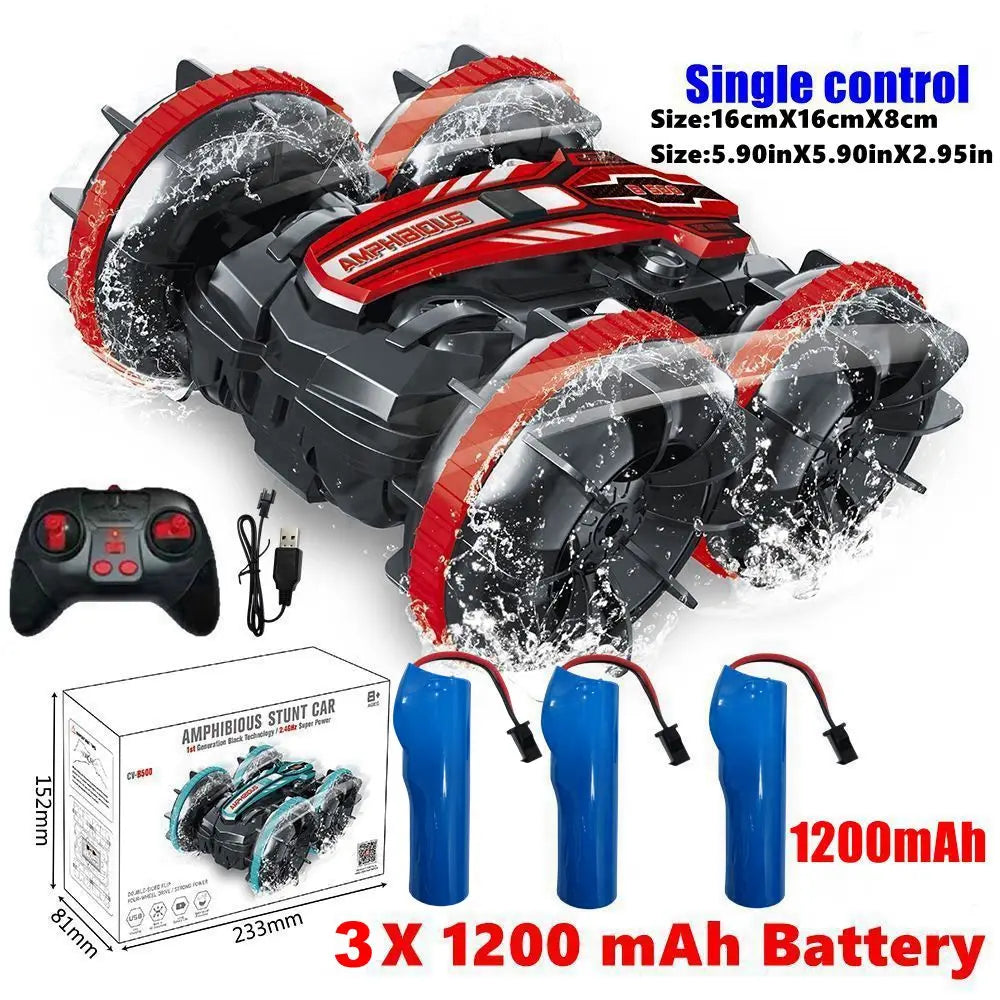 Amphibious RC Car Remote Control Stunt Car Vehicle Double-sided Flip Radio 4WD Drift Off Road Outdoor Toys for Boy Children Gift