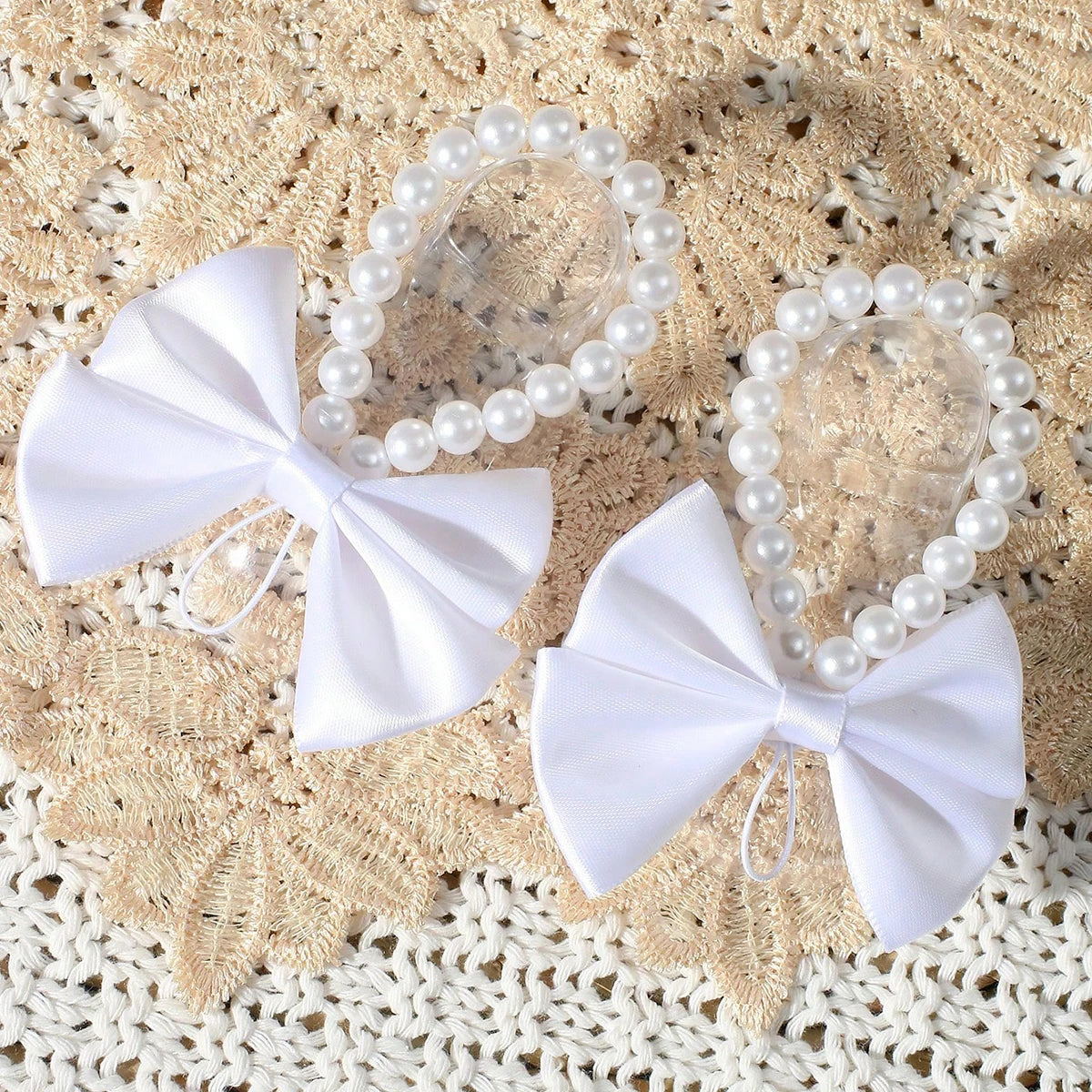 Ylsteed Newborn Girl Butterfly Knot Pearl Barefoot Sandals Infant Photography Accessories Baby Girl's Photography Props Shoes