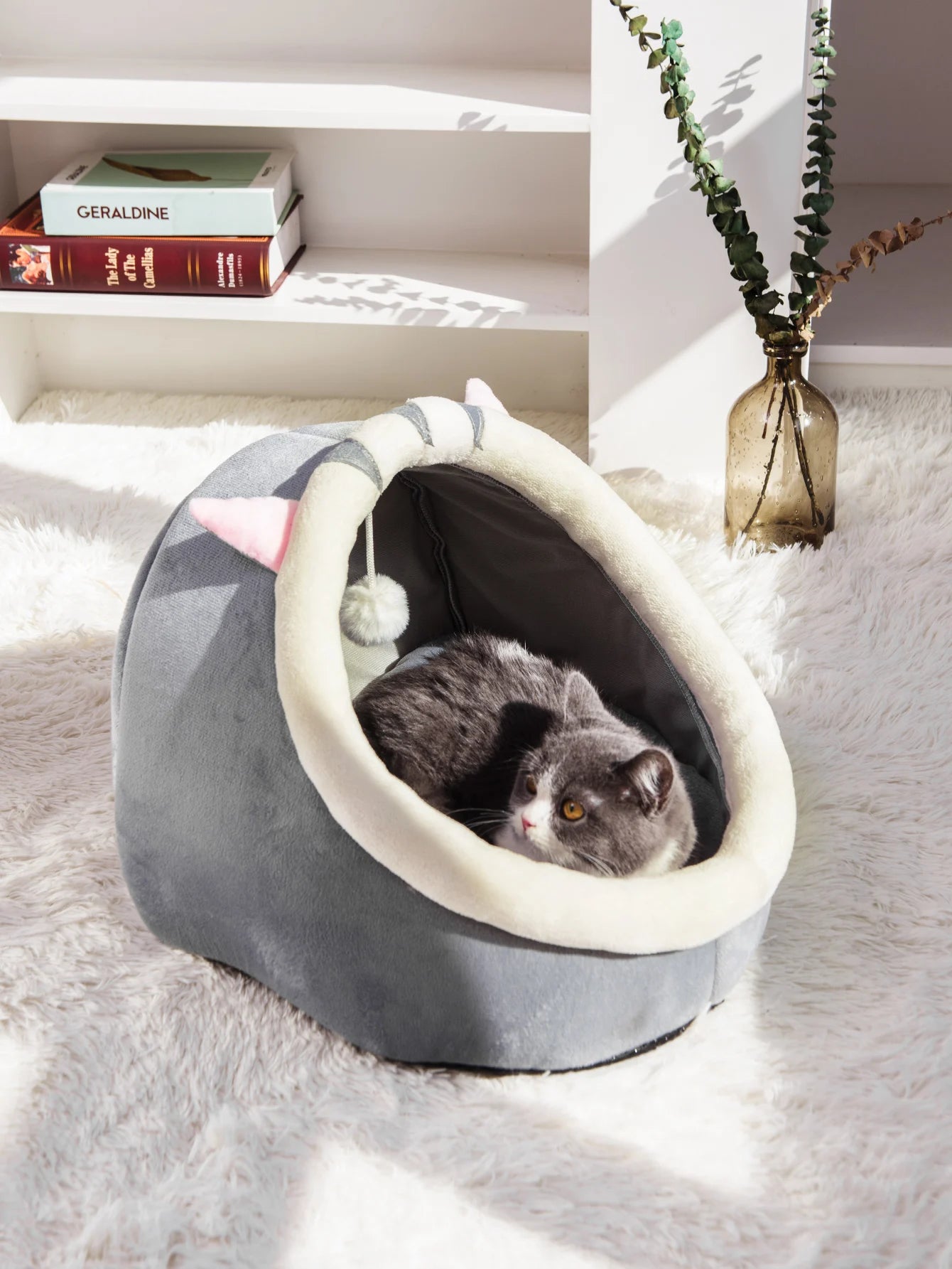 1PC Warm Winter Four Seasons Universal Semi-Closed Cute Comfortable Cat Nest Bed Warm Pet Nest