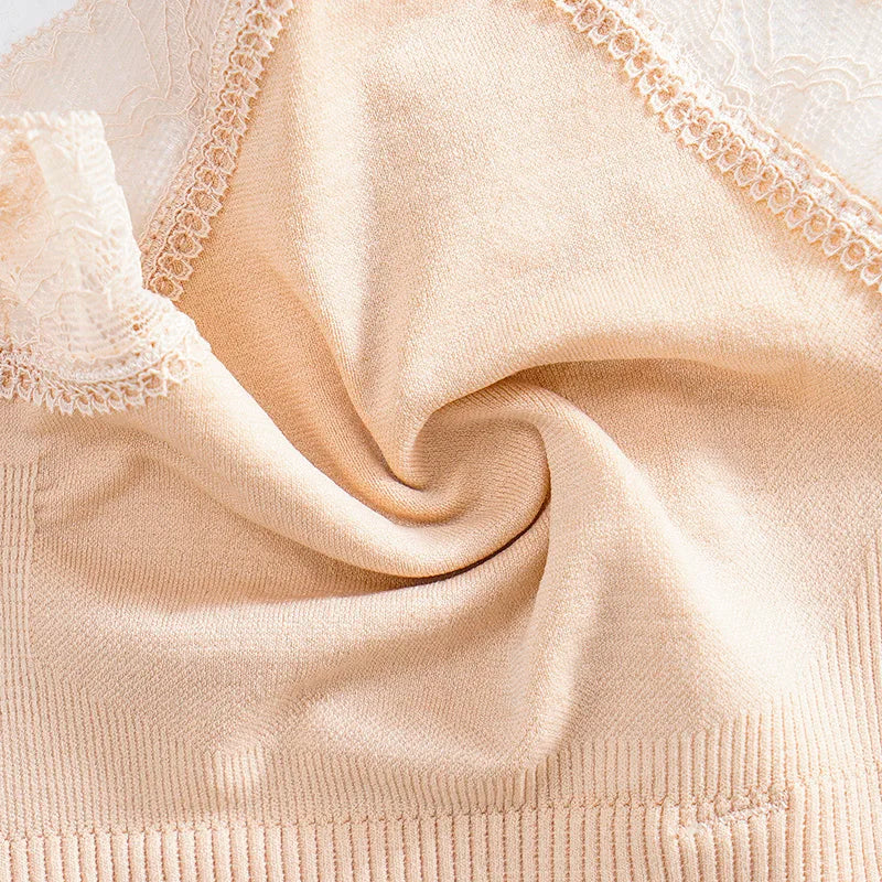 Wireless Front Open Nursing Bra Soft Lace Breathable Seamless Maternity Breastfeeding Bras Maternal Support For Pregnant Women