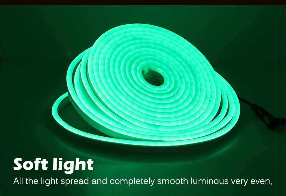 Neon Light Strip LED Flexible Silicone Set 2835 5M 600 Lights Embedded Linear Flexible Light Strip for Ndoors Outdoors Bedroom