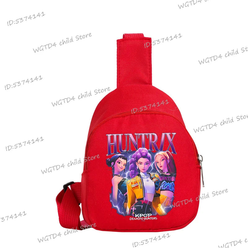 New Kids Chest Bag KPop Demon Hunters Printed Lightweight Single Shoulder Crossbody Bag Hot Movie Children Girl Boy Chest Bag