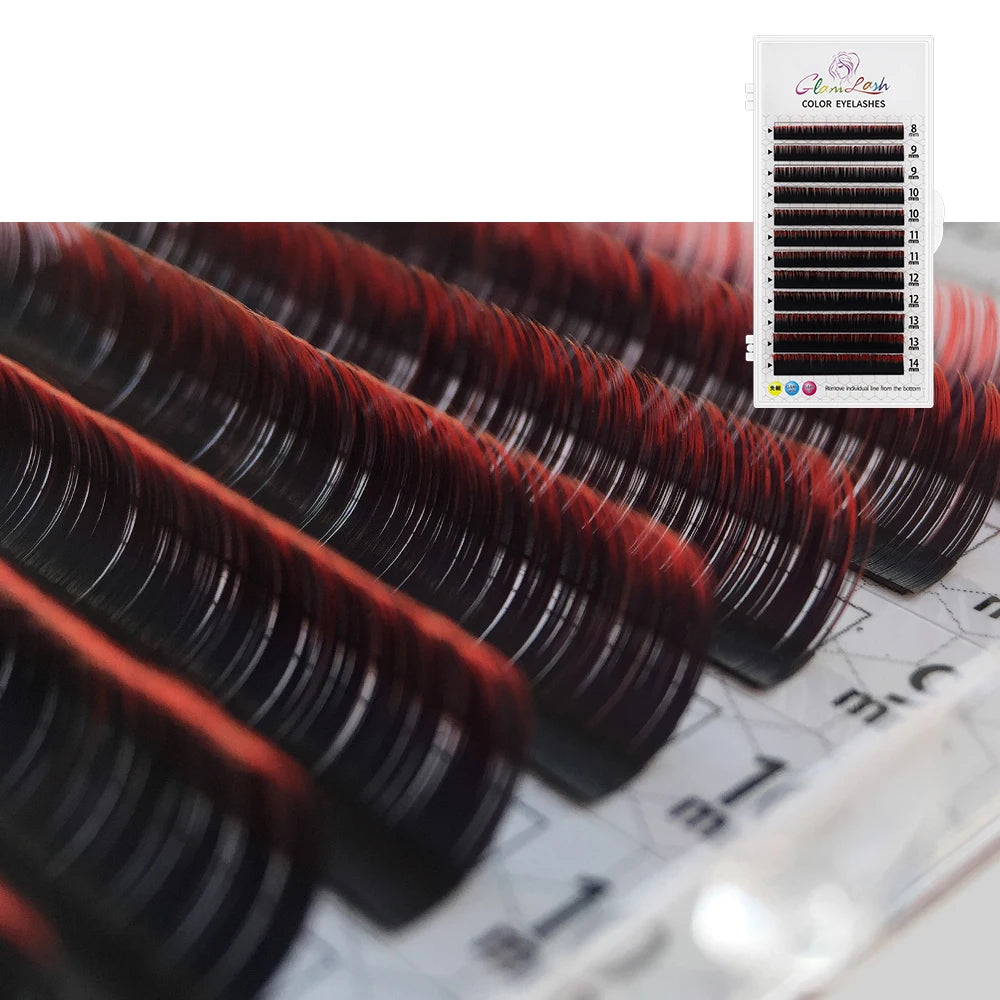 GLAMLASH Colored Lashes Literary Morandi Grey Individual Natural False Colorful Eyelash Extension